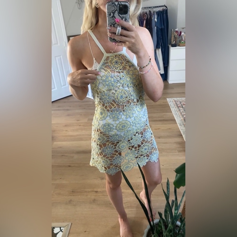 For Love & Lemons Kaya Mini Dress - Light Blue - Picture 3 of 10
